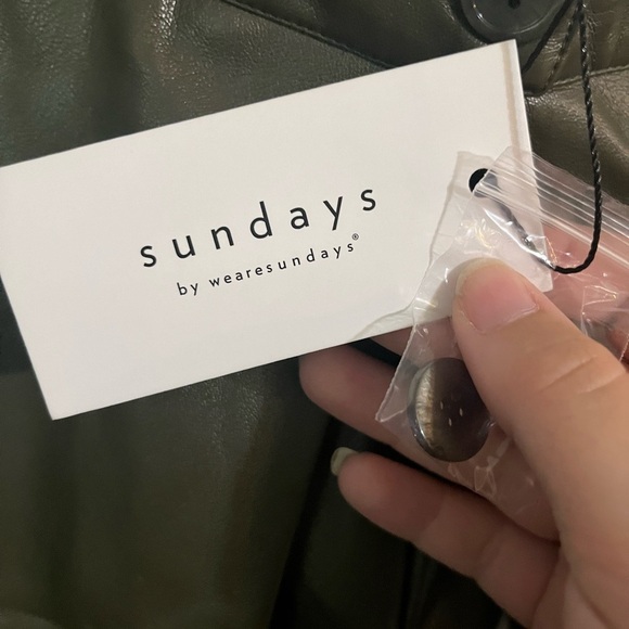 NWT Sundays vegan leather green Collins shorts size small and xs available - Picture 5 of 5